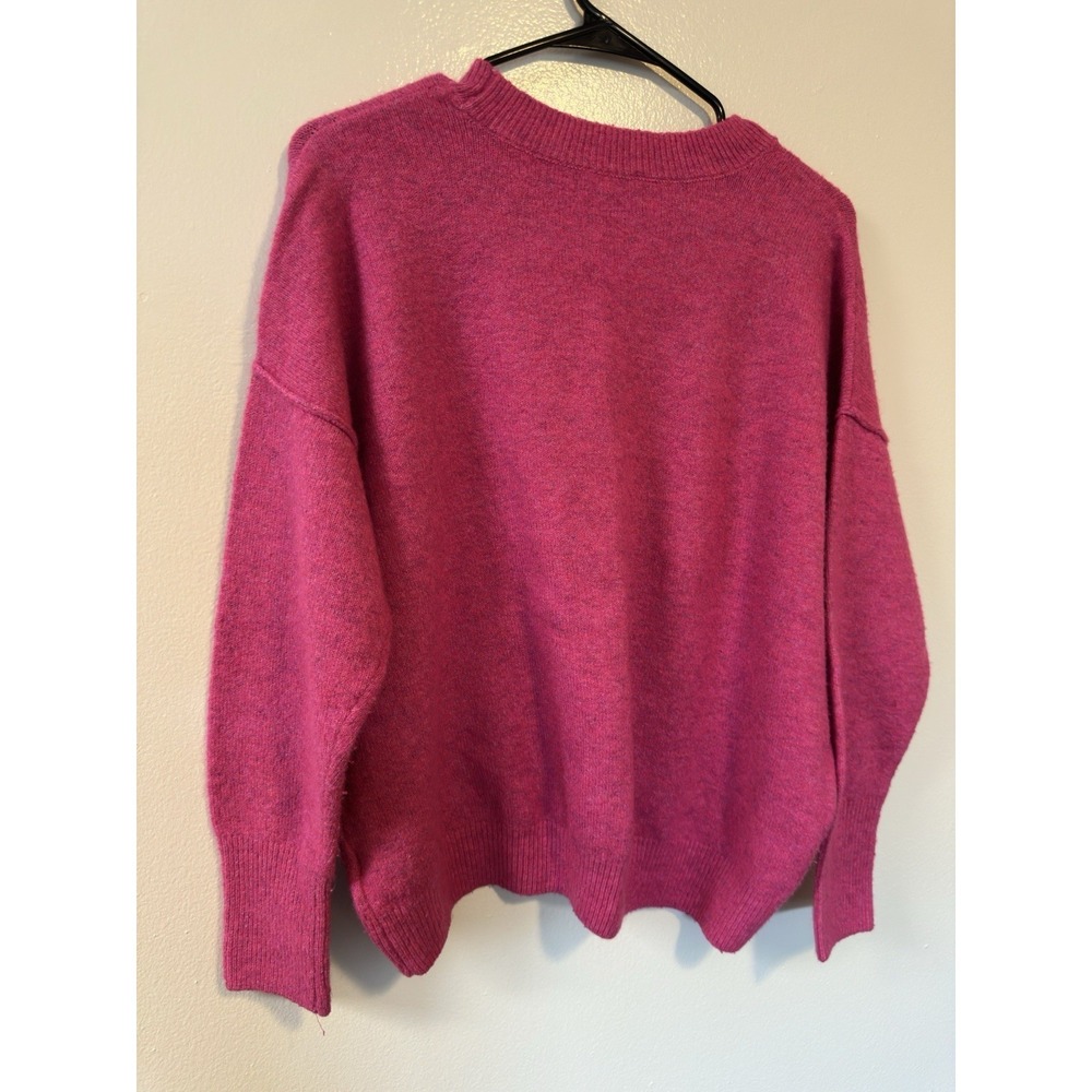 Vince Camuto Womens Pink Heathered Crewneck Seam Front Pullover Sweater Size M - Picture 3 of 10